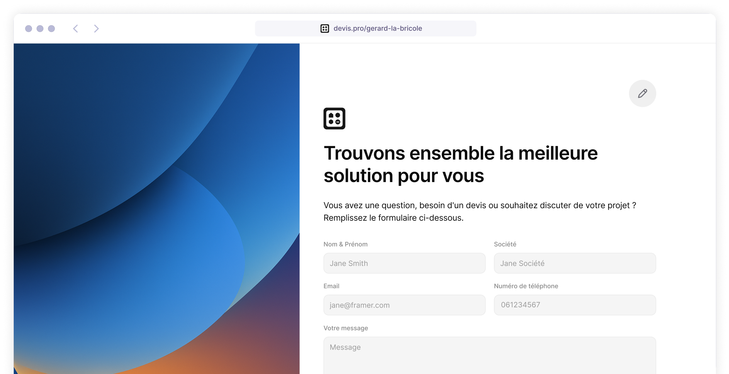 Plateforme Devis.Pro